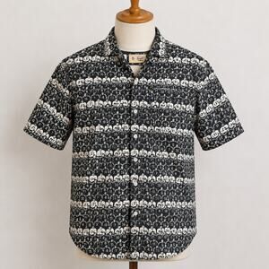Original Penguin Munsingwear Shirt Mens Large Crowd Print Button Up Black